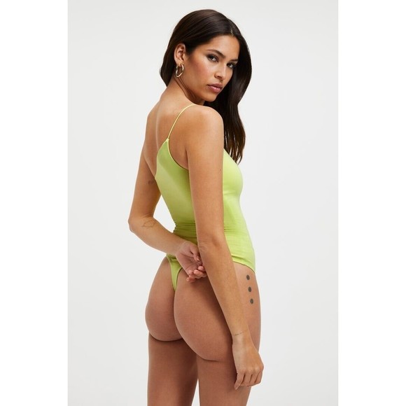 Good American Good Touch One Shoulder Bodysuit Size 6 Color Key Lime001 NWT - Picture 3 of 11